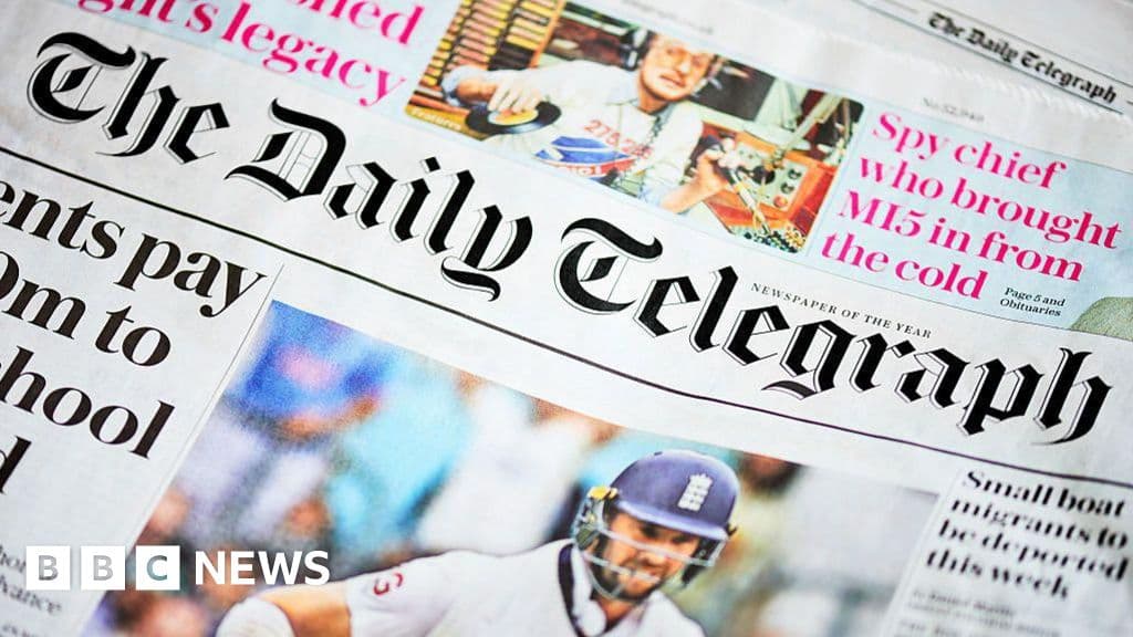 Daily Mail owner agrees to buy Daily Telegraph for £500m - BBC