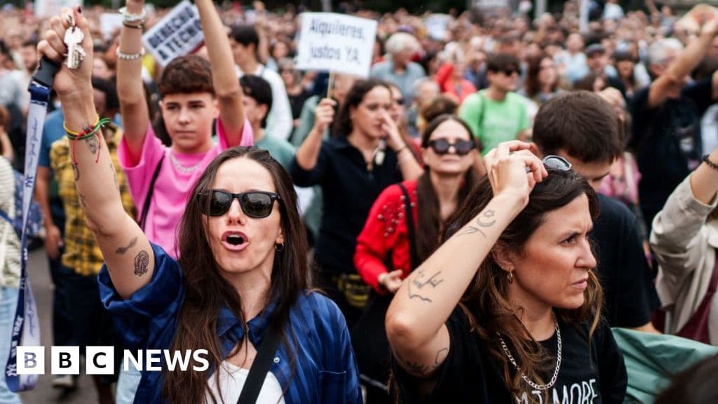 'Anger in the streets': Tens of thousands protest in Spain over housing crisis - BBC