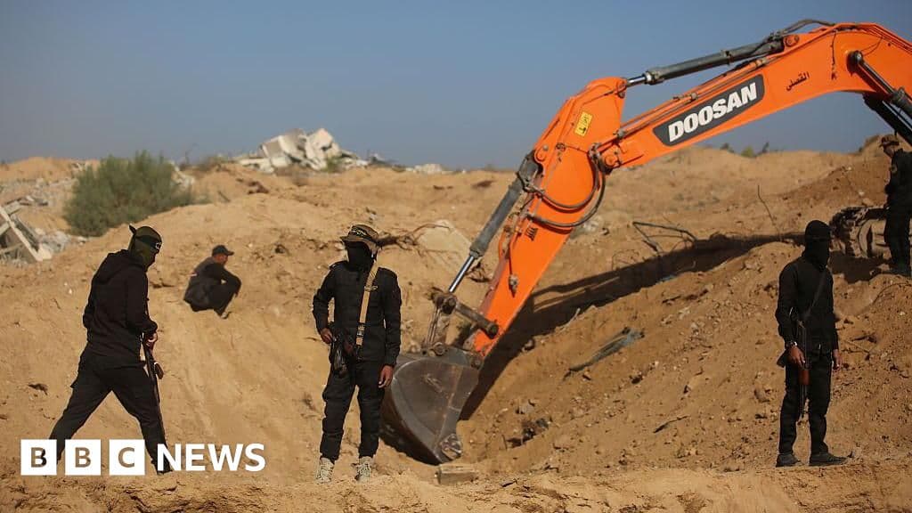 Israel receives coffin that Hamas says contains Gaza hostage's body - BBC