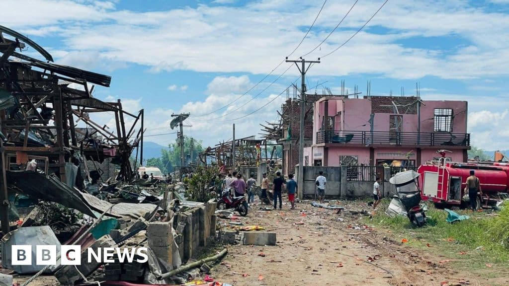 Blast kills dozens in village in rebel-held region of Myanmar - BBC