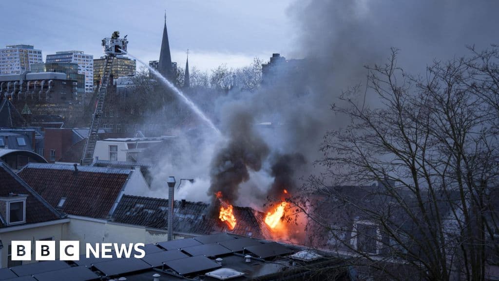 Large fire breaks out in Dutch city of Utrecht following explosion - BBC
