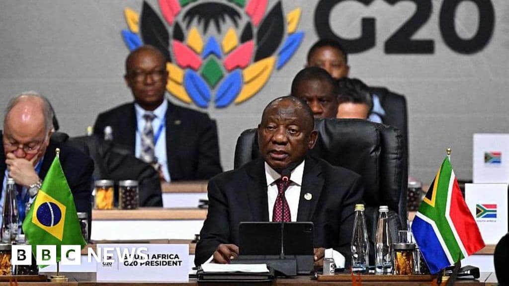 South Africa's Cyril Ramaphosa hits back after Donald Trump says US won't invite it for G20 summit - BBC