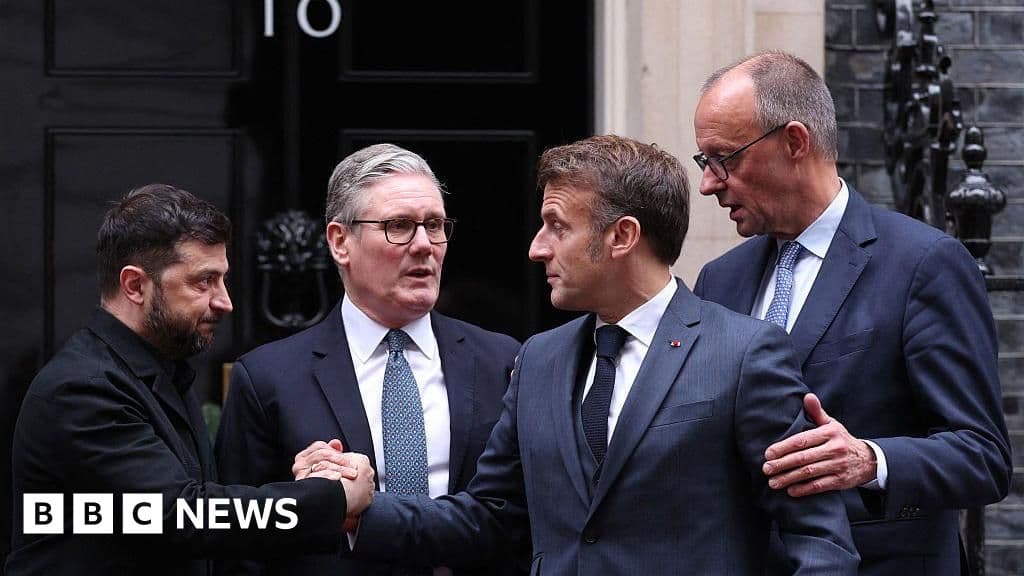 European leaders walk tightrope between backing Ukraine and keeping US on board - BBC