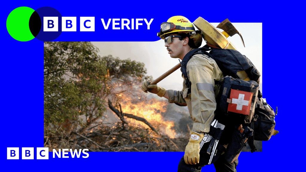 Simi Valley and Santa Rosa fires: Active California wildfires seen from space - BBC